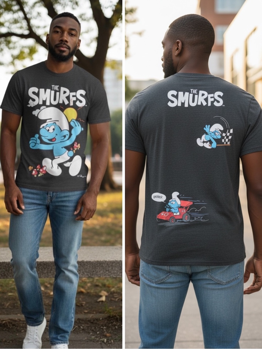 NWT Unisex The Smurfs Graphic T-Shirt - Black and Blue